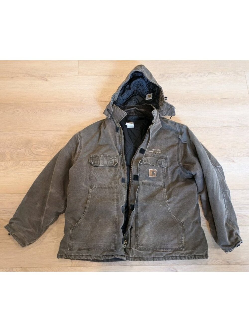 Vintage USA Made Carhartt C26CHT Arctic Quilt-Lined Duck Coat Chestnut Brown XXL